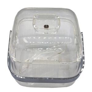 Retro 80's Lucite Cube Ice Bucket Pozzi Guzzini Amanda with no  Tongs